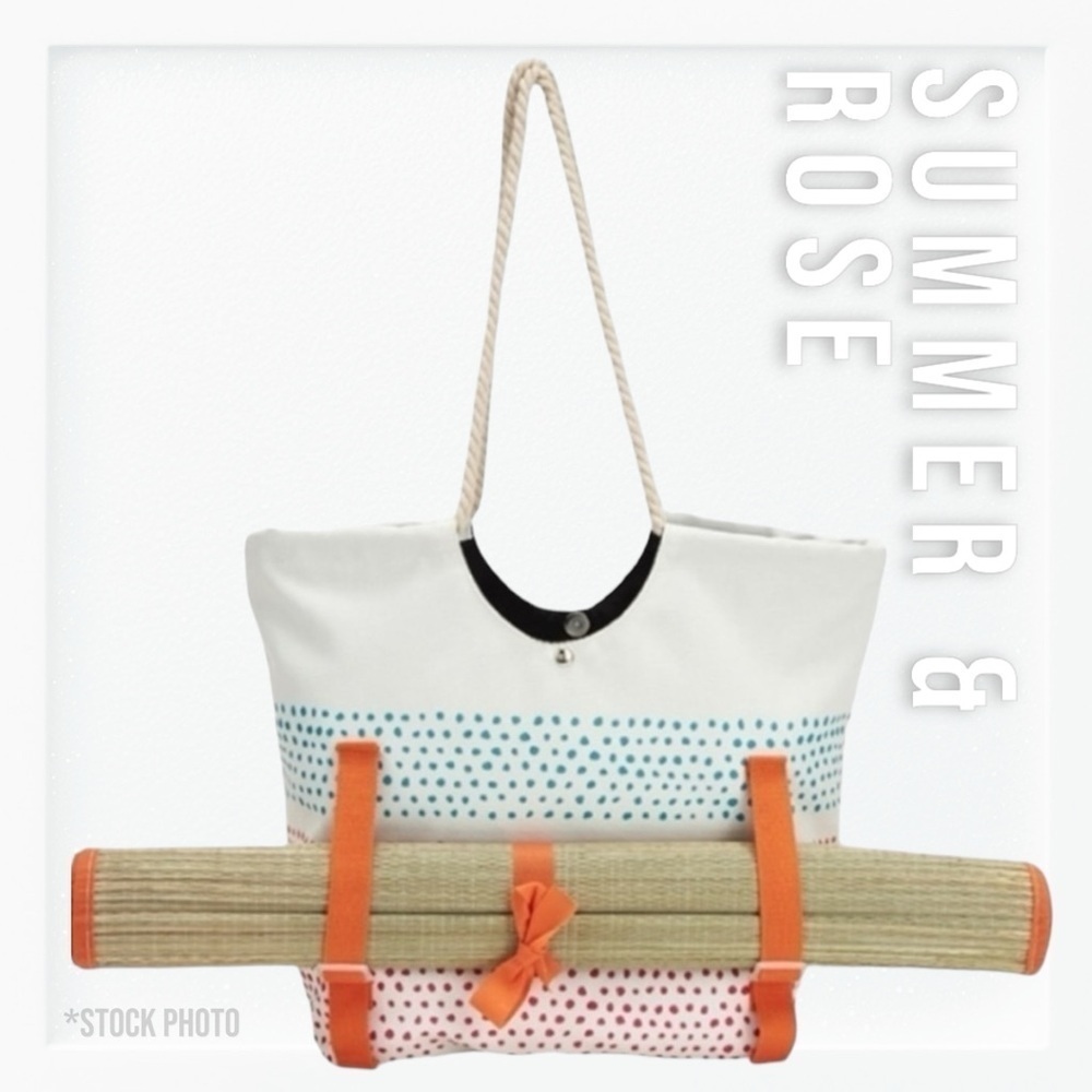 NWT Summer & Rose Emma Large Beach Tote with Attached Beach Mat